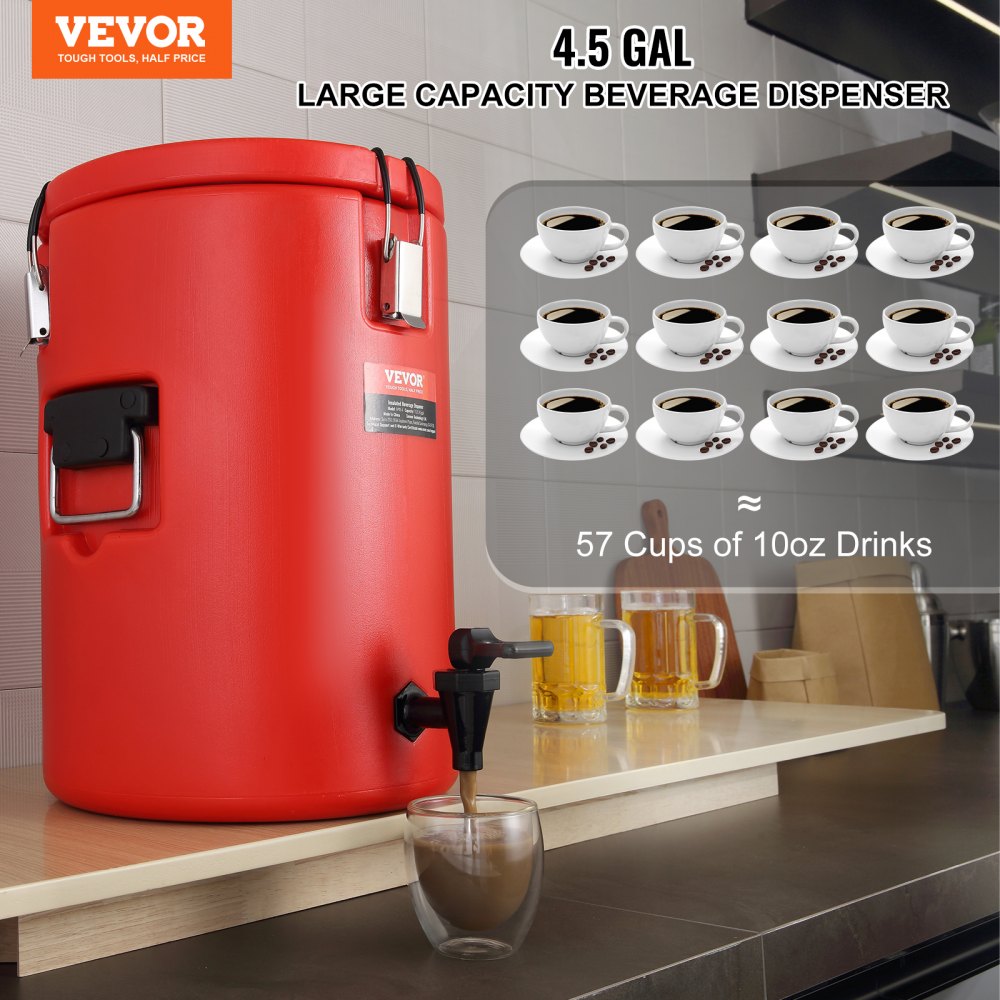Insulated beverage dispenser serving drinks