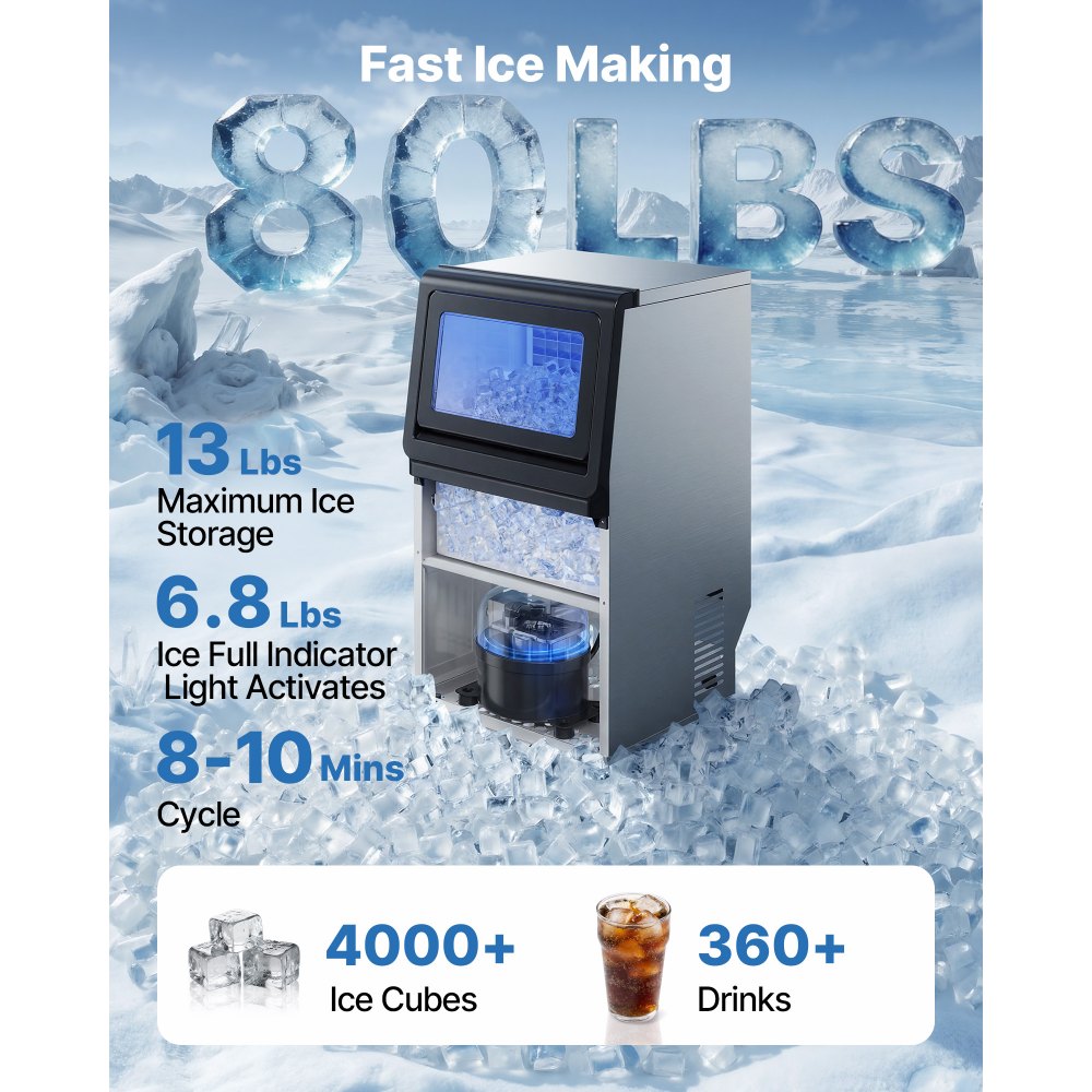Commercial ice maker producing ice