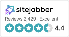 Sitejabber Reviews 2,429 - Excellent 4.4