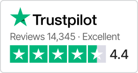 Trustpilot Reviews 14,345 - Excellent 4.4