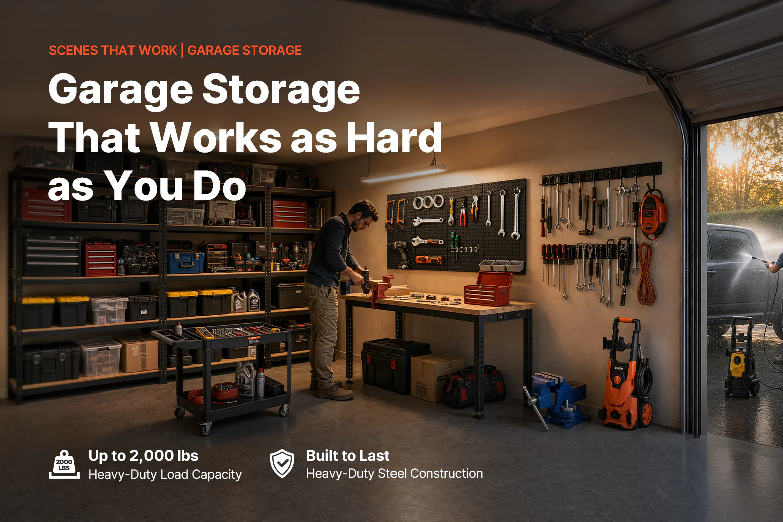 Garage Storage That Works as Hard as You Do. Up to 2,000 lbs heavy-duty load capacity. Built to last, heavy-duty steel construction.
