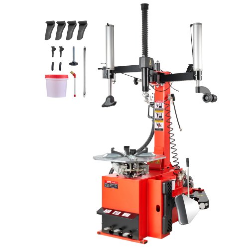 VEVOR Tire Changer Machine, 1.5HP Copper Motor, Durable Tire Changer with Air Pressure Gauge & Pneumatic Assist Arm, Pedal Operated Tire Changer with Thickened Chuck, Fit for Sedan/SUV/Pickup Truck