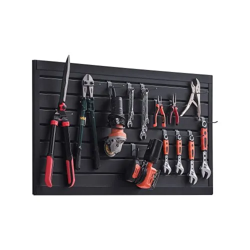 VEVOR Slat Wall Paneling, 2 x 4 ft, PVC Garage Slatwall with Modular Design, Black Slat Wall Easy-to-Install Adjustable Slatwall Panel with Coupling Structure & DIY Cutting, Fits for Storage & Display