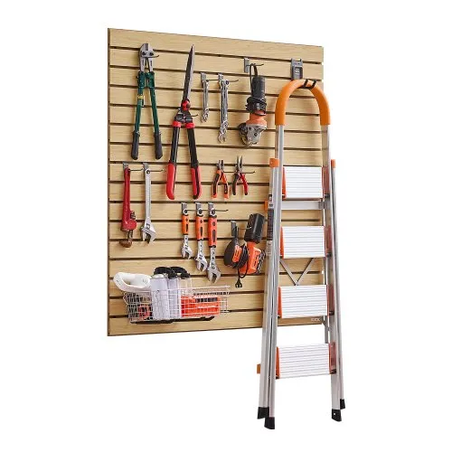 VEVOR Slat Wall Paneling, 4 x 4ft, MDF Garage Slatwall with Modular Design, Natural Slat Wall Easy-to-Install Adjustable Slatwall Panel with Coupling Structure & DIY Cutting, Fit for Storage & Display