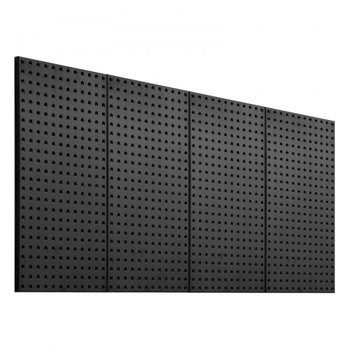 VEVOR Metal Pegboard Panels, 24" x 12" Pegboard, 4 Panels, Heavy Duty Steel Peg Board Wall Organizer, for Living Room Garage Tool Storage Workbench Office Organization Craft Room Kitchen Home, Black