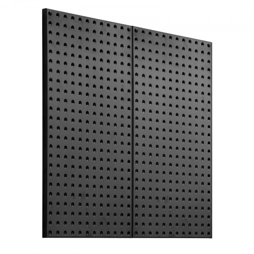 VEVOR Metal Pegboard Panels, 32" x 16" Pegboard, 2 Panels, Heavy Duty Steel Peg Board Wall Organizer, for Living Room Garage Tool Storage Workbench Office Organization Craft Room Kitchen Home, Black