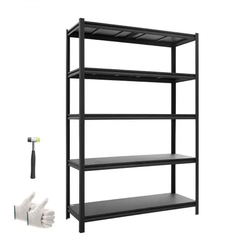 VEVOR Storage Shelves, 5-Tier Adjustable, 2500 lbs Capacity, Heavy Duty Garage Storage Shelving Unit, Metal Utility Rack Shelf, for Garage Warehouse Basement Kitchen, 48.43" W x 18.31" D x 71.38" H