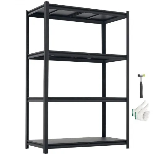 VEVOR Storage Shelves, 4-Tier Adjustable, 2400 lbs Capacity, Heavy Duty Garage Storage Shelving Unit, Metal Utility Rack Shelf, for Garage Workshop Warehouse Basement, 40.55" W x 20.55" D x 60.2" H