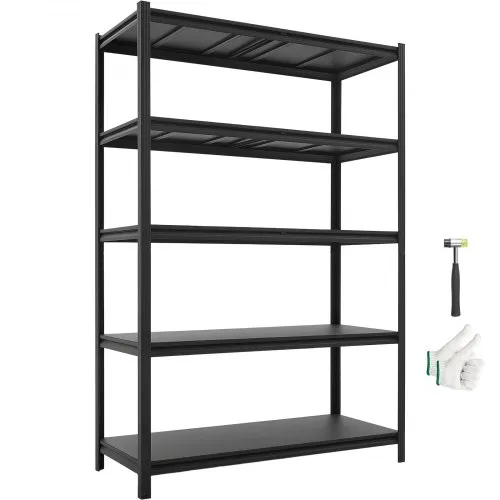 VEVOR Storage Shelves, 5-Tier Adjustable, 3000 lbs Capacity, Heavy Duty Garage Storage Shelving Unit, Metal Utility Rack Shelf, for Garage Workshop Warehouse Basement, 48.43" W x 20.55" D x 71.38" H