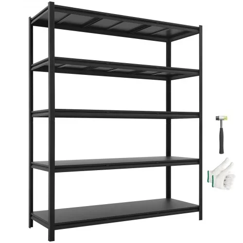 VEVOR Storage Shelves, 5-Tier Adjustable, 3000 lbs Capacity, Heavy Duty Garage Storage Shelving Unit, Metal Utility Rack Shelf, for Garage Workshop Warehouse Basement, 59.49" W x 20.55" D x 71.38" H