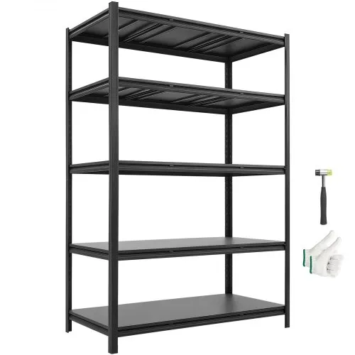 VEVOR Storage Shelves, 5-Tier Adjustable, 3000 lbs Capacity, Heavy Duty Garage Storage Shelving Unit, Metal Utility Rack Shelf, for Garage Workshop Warehouse Basement, 48.43" W x 24.53" D x 71.38" H
