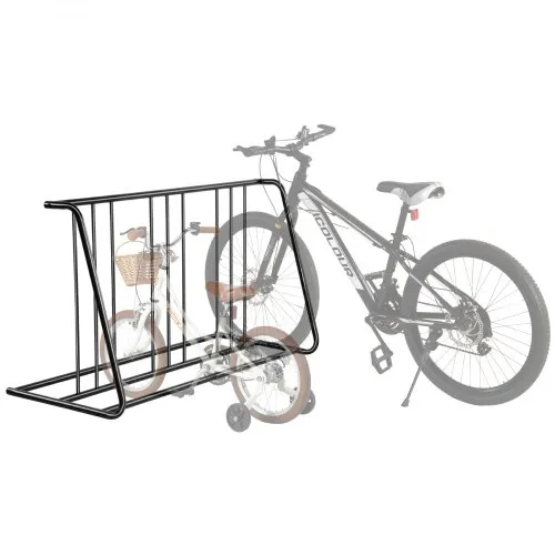 VEVOR Bike Rack, Fits Tire Width 3 Inch/76.2 mm, Carbon Steel Double-Sided Grid Bike Rack Stand, Freestanding Bicycle Storage Holder for Curbside, Garage, Indoor, Outdoor Parking, 6-Bicycle Capacity