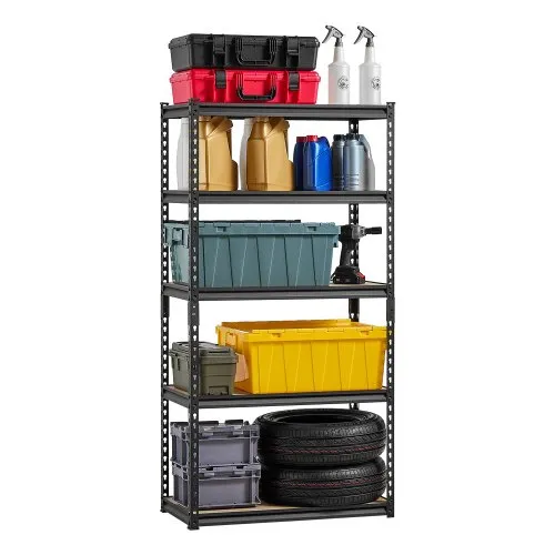 VEVOR Storage Shelves, 2000 lbs, 5 Tier Garage Storage Shelving, 16" D x 32" W x 62.8" H Adjustable Metal Shelves for Garage Shelves Utility Rack Shelf, Ideal for Kitchen, Warehouse, Basement, Black