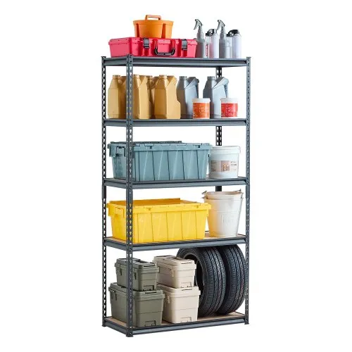 VEVOR Storage Shelves, 2000 lbs, 5 Tier Garage Storage Shelving, 16" D x 36" W x 71.4" H Adjustable Metal Shelves for Garage Shelves Utility Rack Shelf, Ideal for Kitchen, Warehouse, Basement, Black