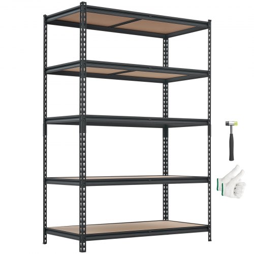 VEVOR Storage Shelves, 5-Tier Adjustable, 3000 lbs Capacity, Heavy Duty Garage Storage Shelving Unit, Metal Utility Rack Shelf, for Garage Workshop Warehouse Basement, 48.35" W x 24.37" D x 71.38" H