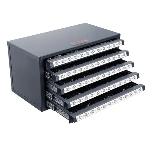 VEVOR Drill Bit Dispenser Cabinet, Five-Drawer Drill Bit Organizer Cabinet for 33/64" to 63/64" Steel Drill Dispenser Organizer Cabinet with Labels, Stackable Drill Dispenser for Drill Bit Storage