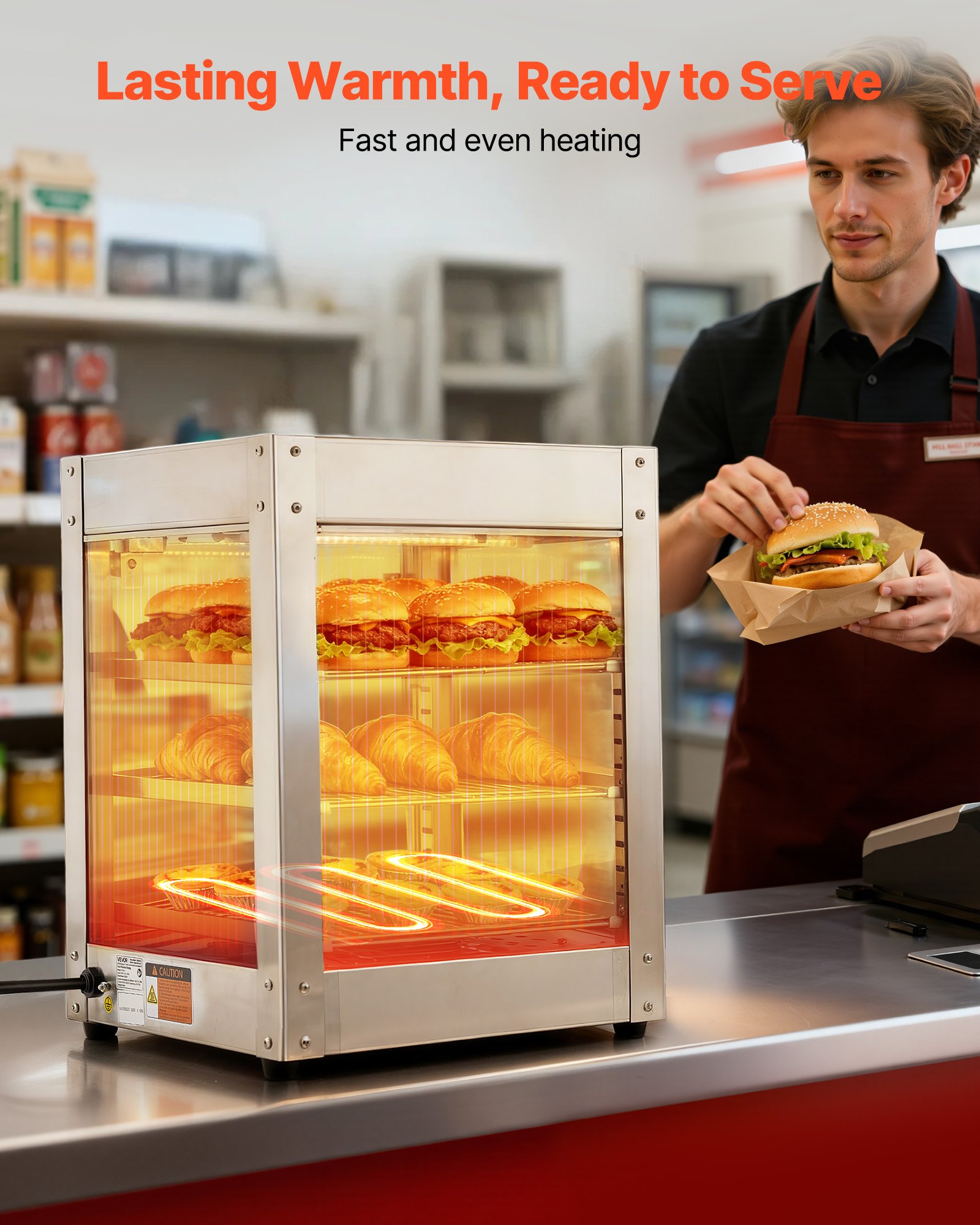 3-tier food warmer display — lasting warmth, ready to serve