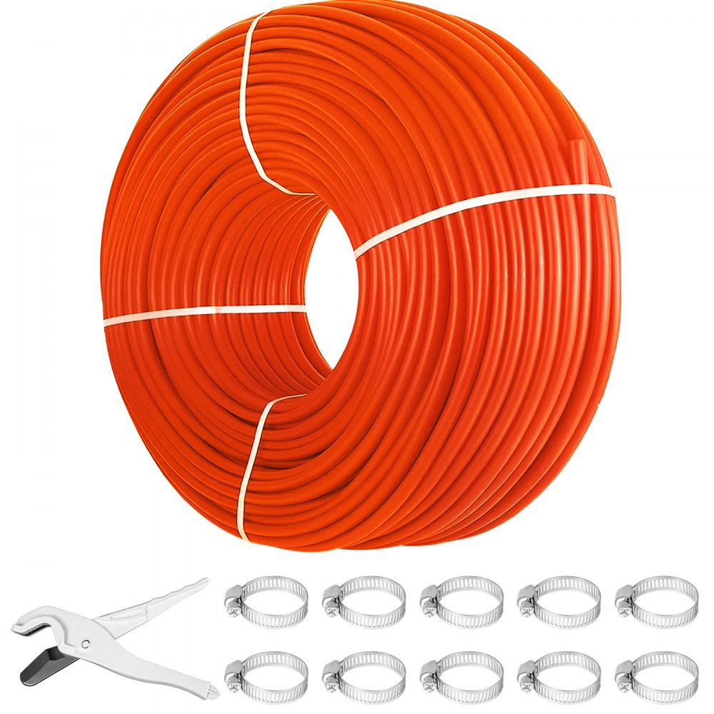 VEVOR 1/2 inch x 1000 ft red PEX tubing coil with oxygen barrier